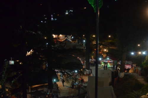 A view of the base camp during night