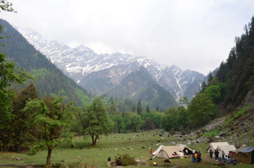 Our camp at Padri amidst snow clad mountains